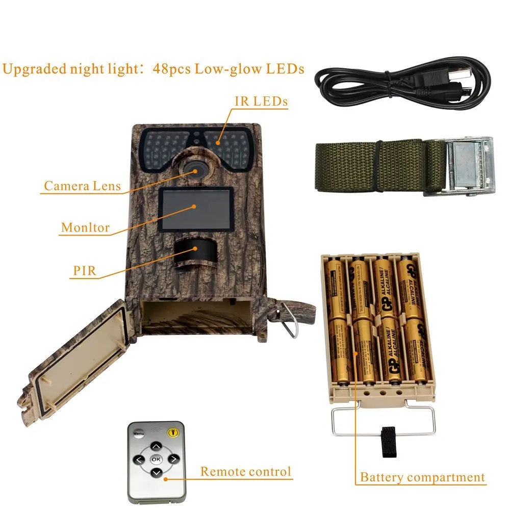 12MP Wildlife Hunting Camera Night Vision Infrared HD 1080P Scouting Game Camera Trap Trail Camera (28)