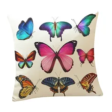 Горячая Распродажа модная новая картина с бабочками льняная наволочка для подушки Подушка для талии диван, домашний декор только для вас