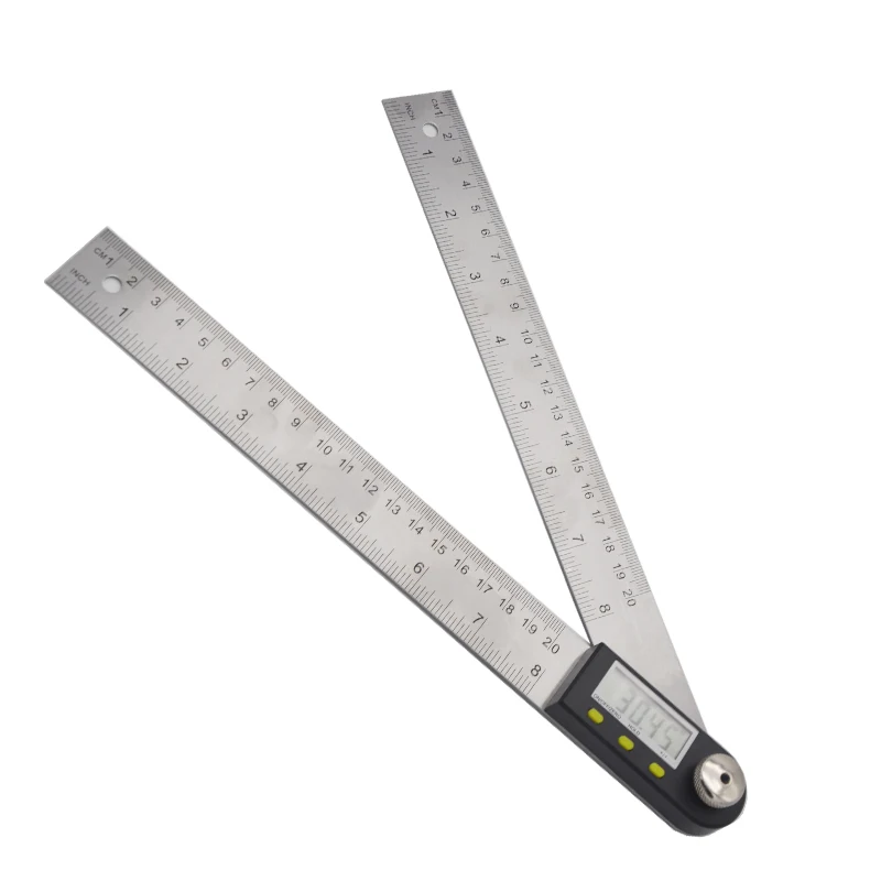 

0-200mm/0-8 inch LCD readout display stainless steel protractor electronic angle finder ruler 360 degree
