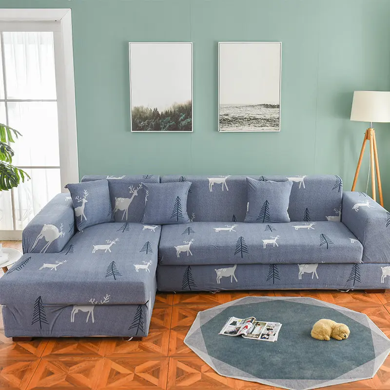 Скандинавский диван крышка хлопок комплект чехол для дивана эластичный диван-крышка для Гостиная заказ 2 штуки, чтоб выбрать подходящий размер для L-shape форме, благодаря чему создается ощущение невесомости с шезлонг диван-кровать - Цвет: Color 13