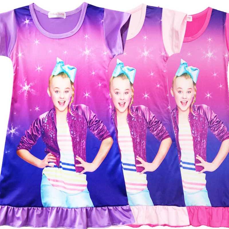 2018 Детская Пижама Jojo siwa ночная рубашка с мультяшным принтом | одежда и обувь