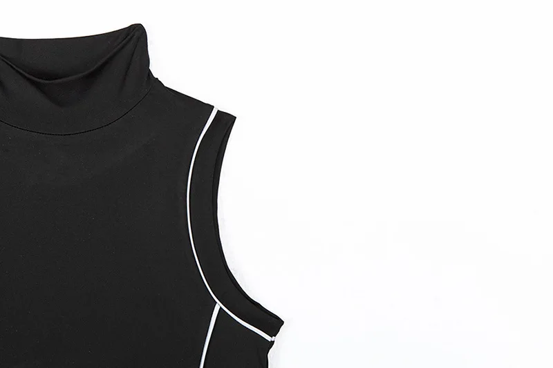 Арцу Харадзюку полосатый светоотражающий Топ водолазка без рукавов ...