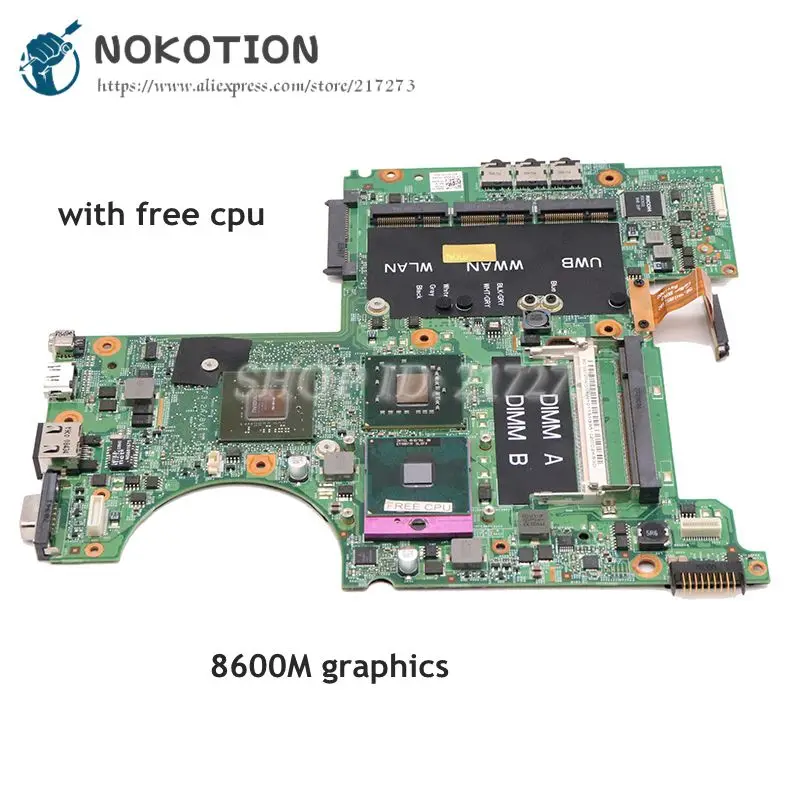 NOKOTION для Dell XPS M1530 Материнская плата ноутбука 8600M GPU 965PM DDR2 Бесплатный процессор CN-0MU715 0MU715 CN-0F406K 0F406K