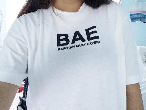 

Fashion Girls Top Art Fans T Shirt Bangtan Boys Art T-shirt Expert Lettering Print T Shirt Short Sleeve tops