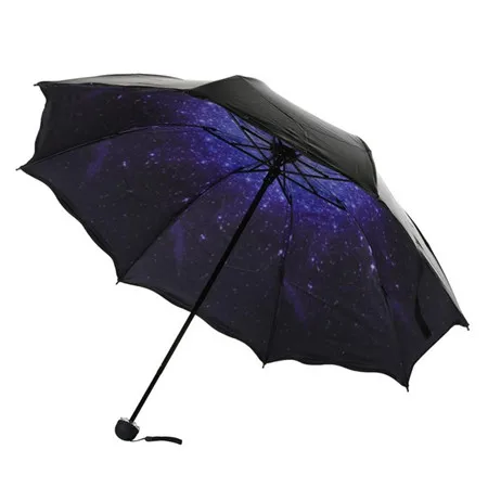 Большой цветной складной зонтик от дождя с цветами, Черный Уличный дорожный зонтик с защитой от УФ-лучей, складные зонты для защиты от ветра - Цвет: blue