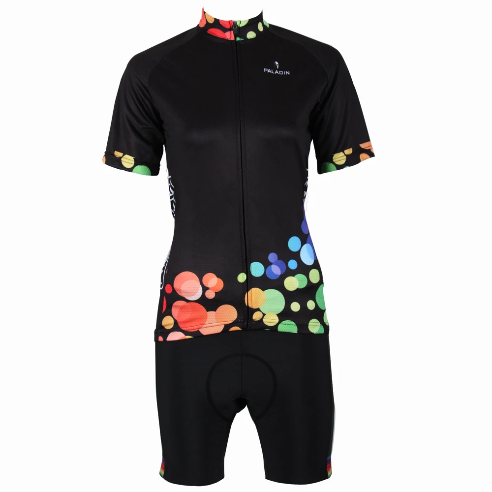 

New Free shipping Women Short Sleeve Cycling Jersey Personas Polka Dot Ropa Ciclismo Black Cycling Clothing Size XS To 6XL