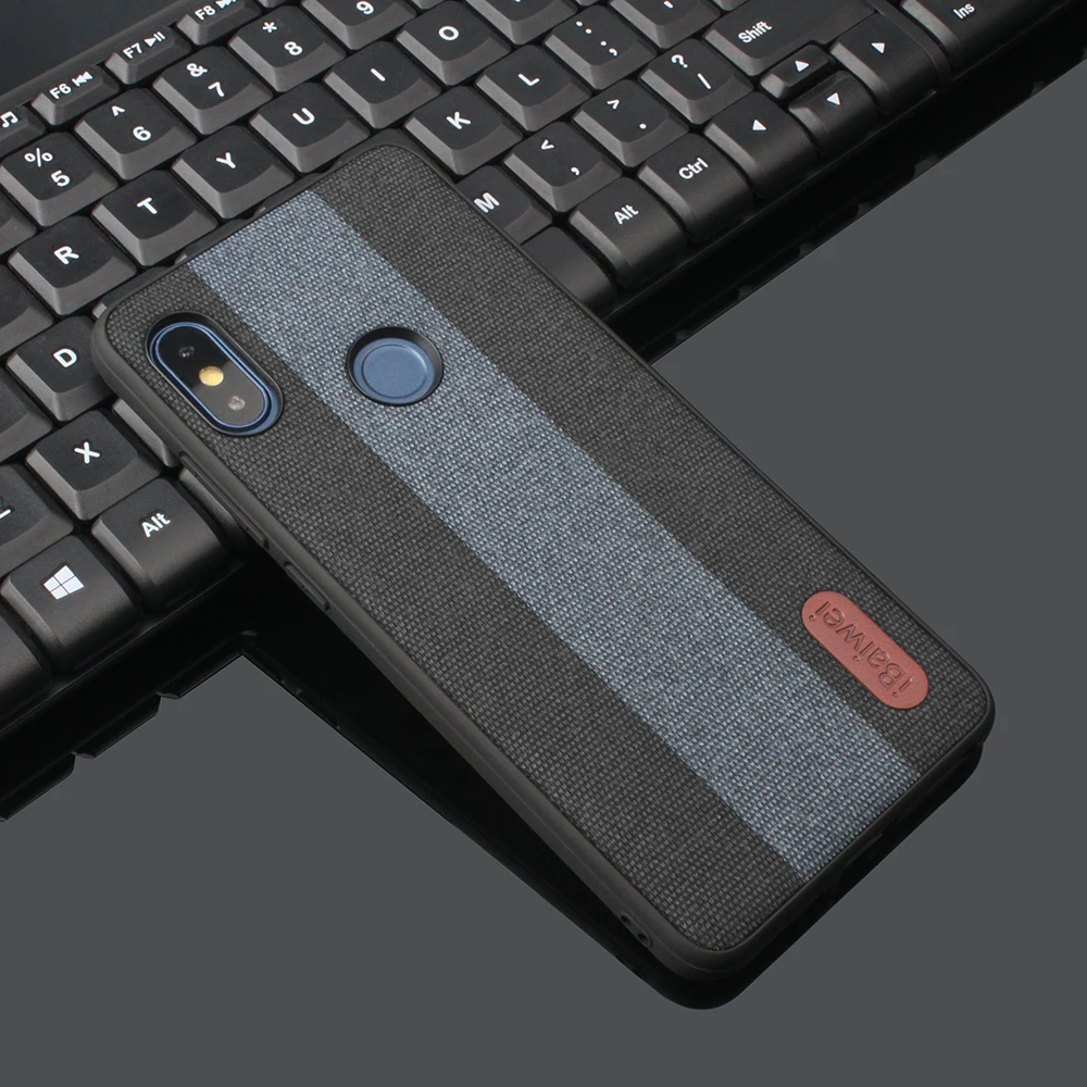 Fabric Blue 2 Balck Чехол для Xiaomi Redmi Note 8T 8 7 Pro, чехол Redmi Note 5 6 Pro, чехол, глобальная версия, тканевая задняя крышка, Ультратонкий силиконовый чехол из поликарбоната - Цвет: Fabric Blue 2 Balck