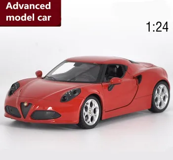 

1:24 High simulation Alfa 4C advanced alloy car toy,diecast metal model toy vehicle,Precious collection model free shipping