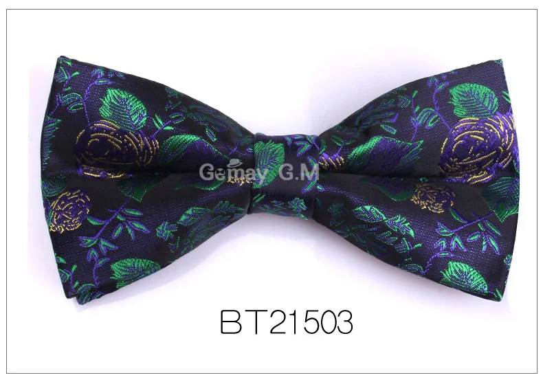 Для мужчин галстуки-бабочки новые полиэфирный галстук-бабочка для Для мужчин бренд мужской цветочный жаккардовый галстук-бабочка Бизнес Свадебные Gravata Borboleta - Цвет: BT21503
