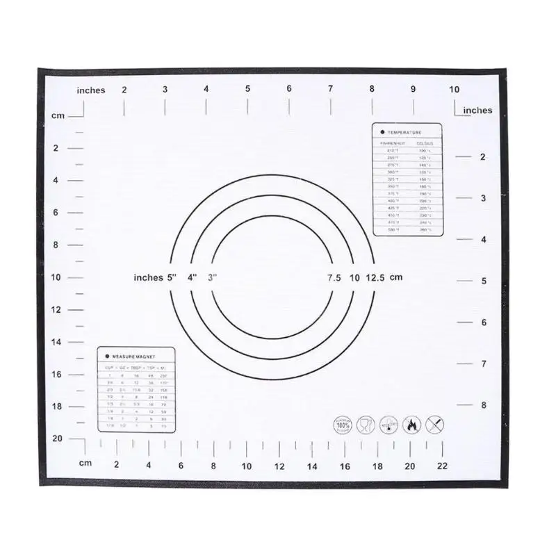 Антипригарный силиконовый коврик для выпечки с измерением 60X40 см коврик для выпечки счетчик миксер для теста Циновка для роллов Печь вкладыш Fondant(сахарная)/корочка пирога