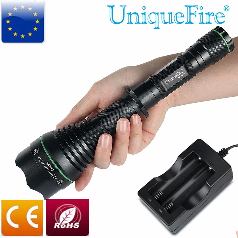 UniqueFire 1508 IR 850nm светодиодный тактический фонарик инфракрасный невидимый свет + 18650 два слота зарядное устройство для кемпинга