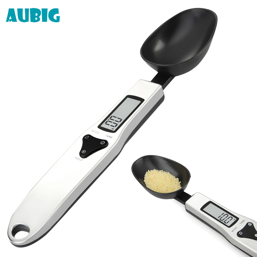 AUBIG 300g/0.1g Portable LCD Digital Kitchen Scale Measuring Spoon Gram