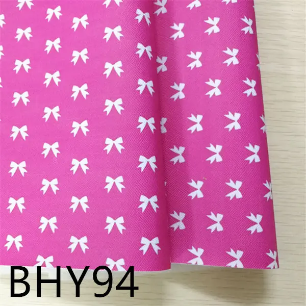 

Free shipping 30*134cm bow print synthetic leather fabric vinyl BHY94