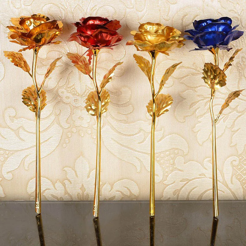 

1 pcs Gold Foil Plated Rose Wedding Decoration Flower Valentine's Day Gift artificial flower Wife and Mommy Birthday Gifts