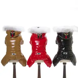 2019 PeDog зимняя глянцевая поверхность одежда теплые четыре фуфайки с шапками для щенка осень зима пальто PeDog зимние принадлежности