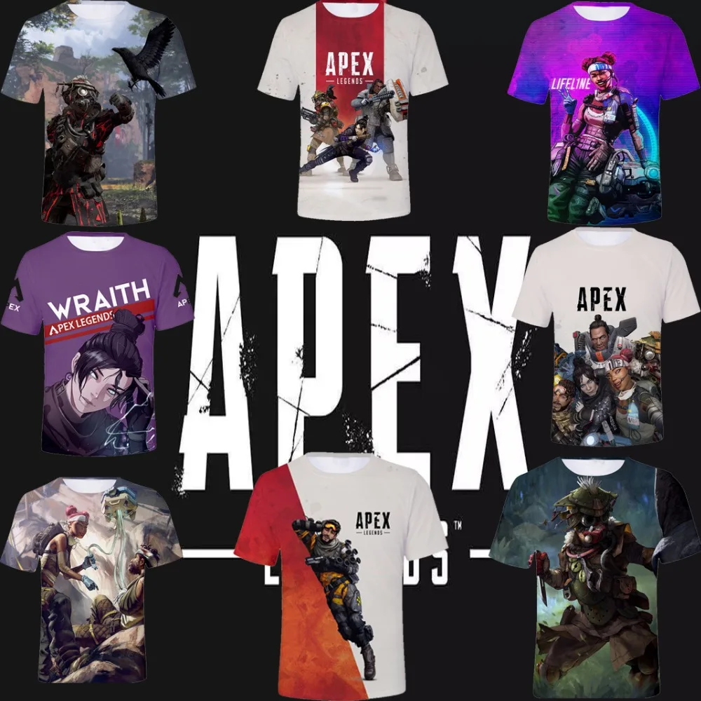 Apex легенды Костюмы для косплея 2019 3D футболка с круглым вырезом и принтом Для