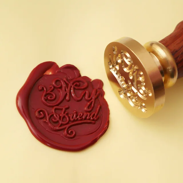 Hot Sealing Wax Classic Initial Wax Seal Stamp Best Wishes Wood Stamp