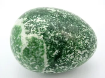 

Natural Collectible Green Spot Gems Stone Egg Decor Statue Sphere Handball Health Massager 5Pcs/Pack