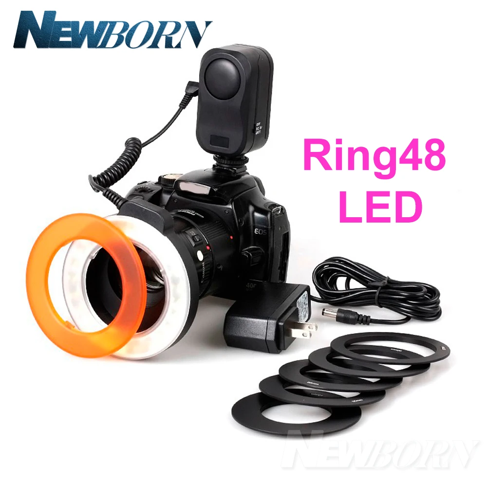 Ring 48 LED Macro Ring Flash Light For Canon 60D 7D 6D 5D Mark II 5D3