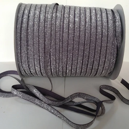 50yards lot Non stretch 1 5 Frosted Charcoal Glitter Ribbon