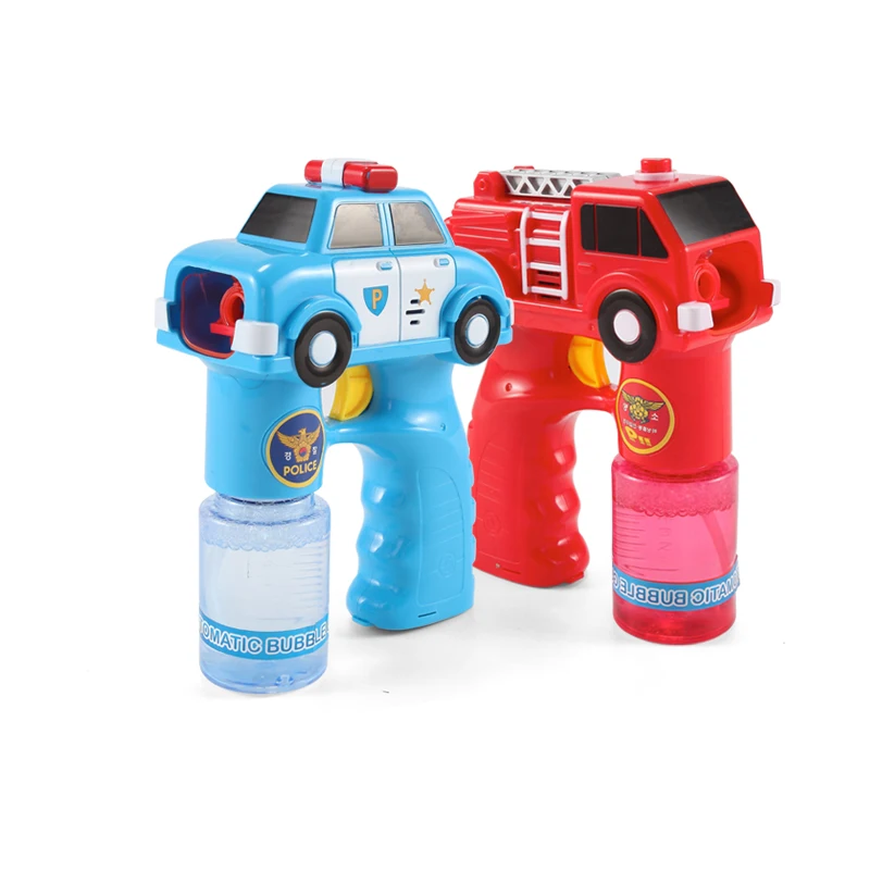 

2018 New Outdoor Automatic Electric Toy Car Fire Engine Soap Blow Bubbles Gun Machine Music Light Water Gun Kids Game Bubble