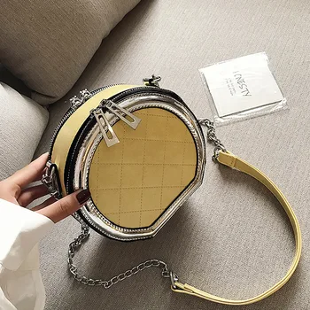 

New Korean Style Chain Single Shoulder Bags with Ocean Gas Slant Slope Small Round Bags