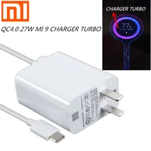 Xiaomi mi 9 быстрое зарядное устройство QC4.0 27 Вт USB зарядное устройство турбо быстрый адаптер USB type C кабель для mi 9 se mi 8 7 F1 mi x 2 2S 3
