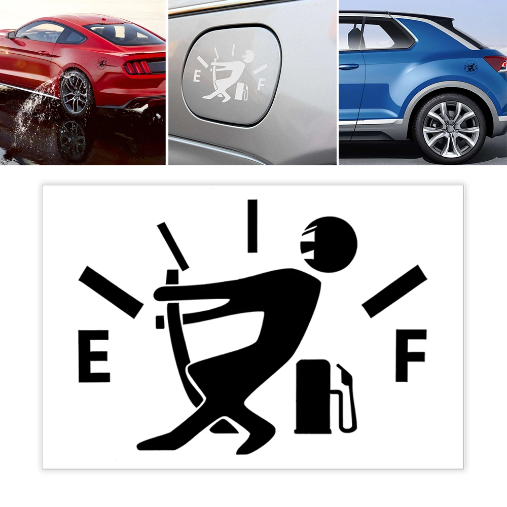 Waterproof Funny Car Stickers 12*9cm Pull Fuel Tank Pointer Reflective