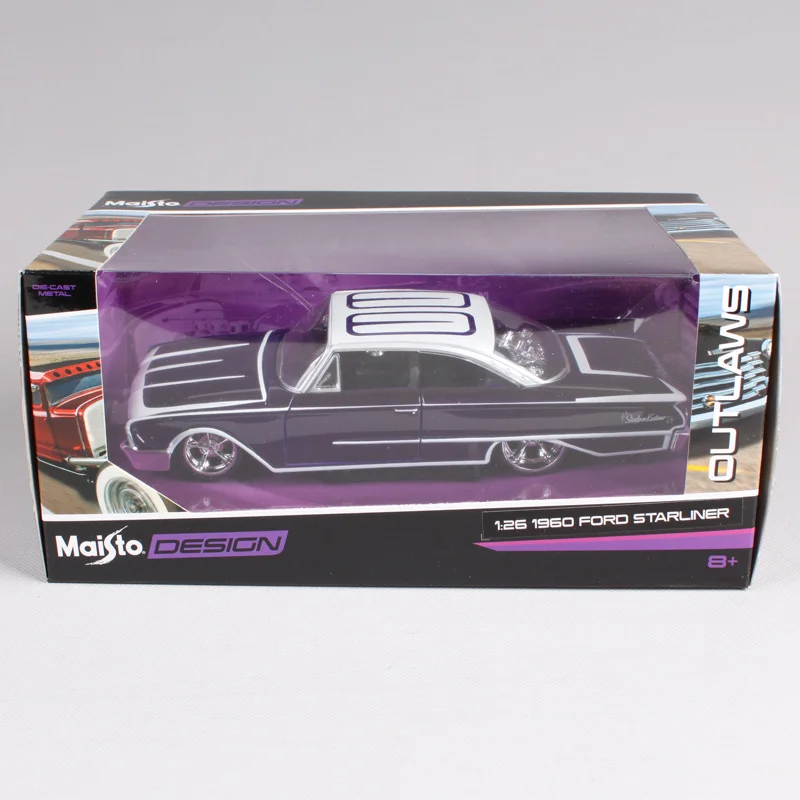 Maisto 1:24 1960 Ford Outlaws Starliner литой модельный автомобиль игрушка Новый в коробке