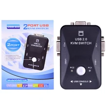 2-In-1-Out 2 Port USB 2.0 KVM Switch Switcher 1920*1440 VGA SVGA Switch Splitter Box for Keyboard Mouse Monitor Adapter new kvm switch box usb 2 0 4 port keyboard video monitor vga kvm switch box and 4 cables for pc keyboard mouse high quality