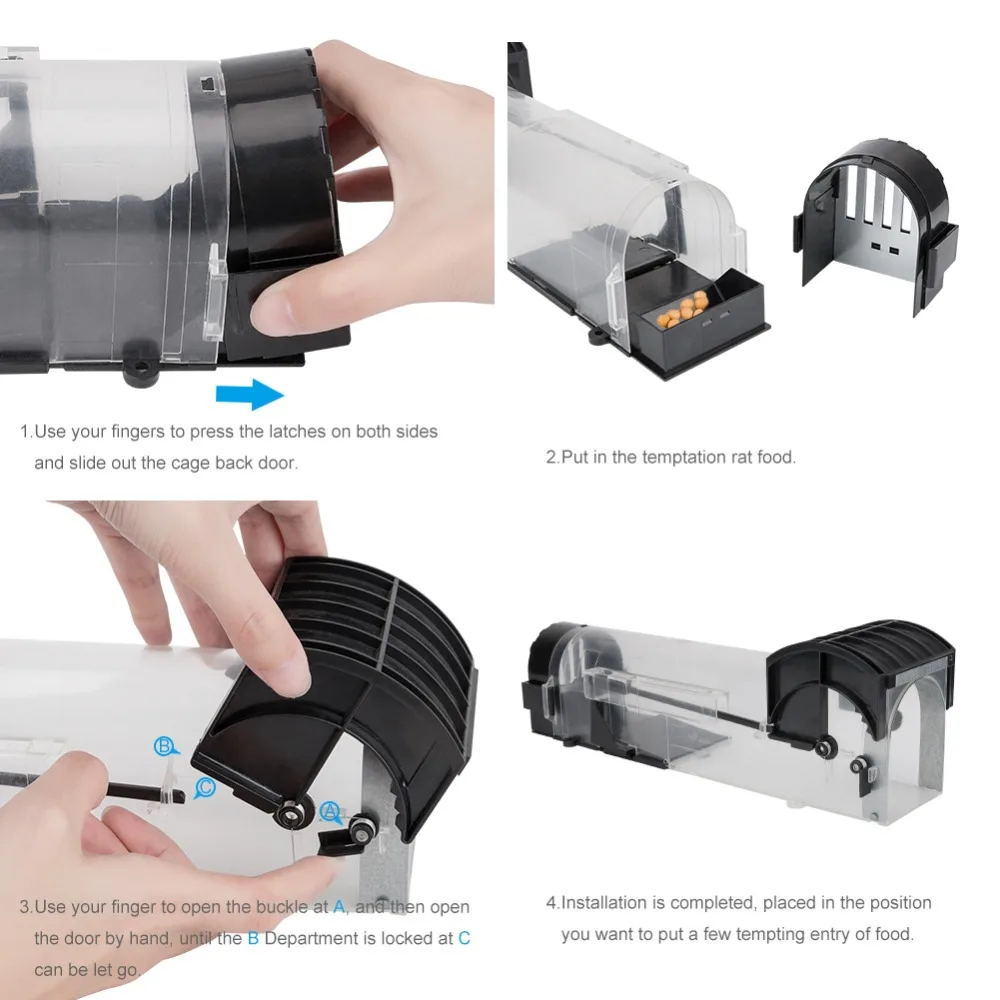 Многоразовая не ядовитая ловушка для мышей, крыс, мышей, мышей, ловушка для мышей, ловушка для грызунов, Ловушка с приманкой, безопасная клетка для использования в саду