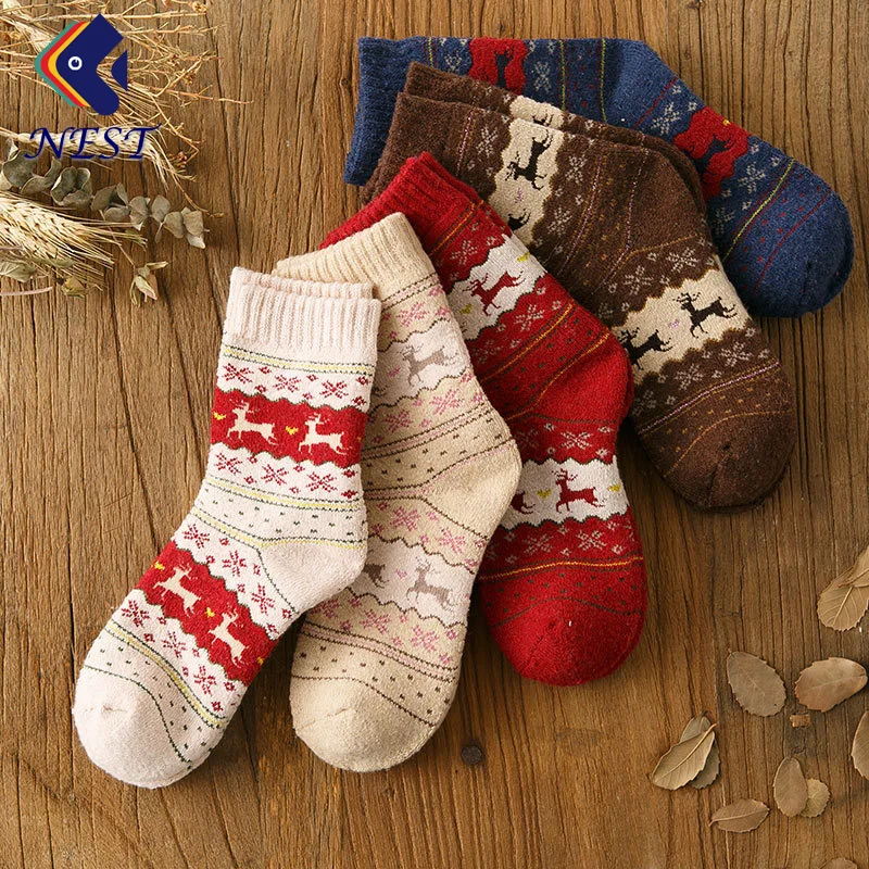 Nest Female 5 Pairs/Lot Autumn Winter Wool Cotton Socks Set Women Keep Warm Free Size Cute Cartoon Socks Short Christmas Socks Nest Female 5 Pairs/Lot Autumn Winter Wool Cotton Socks Set Women Keep Warm Free Size Cute Cartoon Socks Short Christmas Socks
