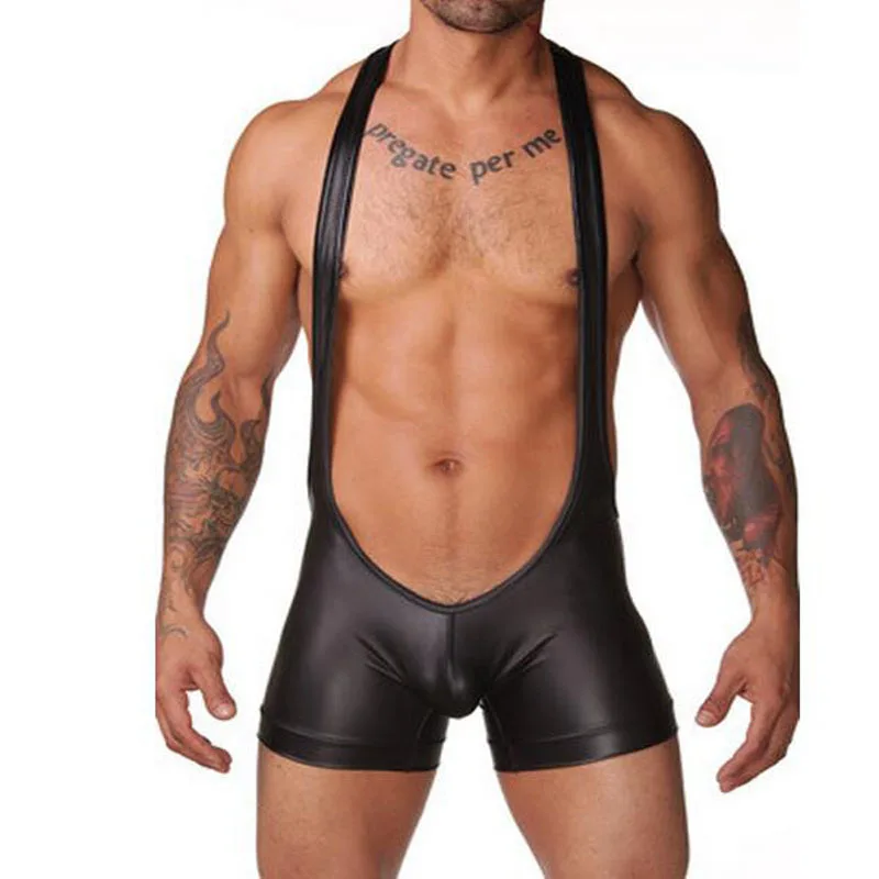 Buy Sexy Bodysuits for Men Imitation Leather Men's