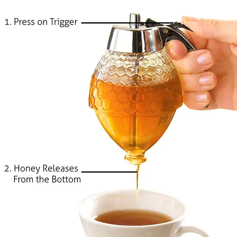 Mini Portable Plastic Honey Syrup Dispenser Pot Bottle Honey