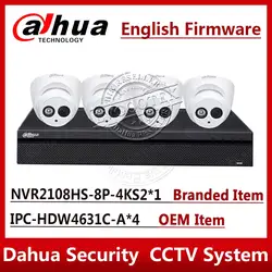 Экспресс-доставка, камера слежения Dahua Системы 6MP IP Камера IPC-HDW4631C-A & 8ch 8POE NVR2108HS-8P-4KS2 наблюдения P2P Системы s