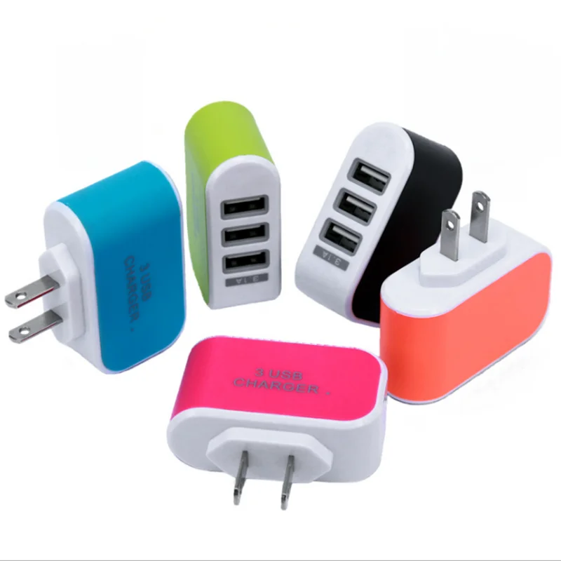 110V 220V зарядное устройство с 3 usb портами USB настенное для Мобильный телефон iPhone
