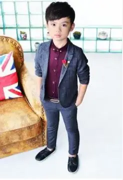 

2019 Formal Boys Suits For Weddings England Style Child Boys party Tuxedos clothing Boys cotton Suits 2 pcs Blazer+Pant