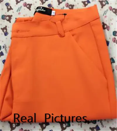 Women Slim Elastic 95% Cotton pencil pants Autumn Casual office wear Elegant Business leggings Female trousers Suit pants - Цвет: orange