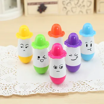 

New Hat Retractable Ballpoint pen Children's School Supplies Cartoon Pills Expression