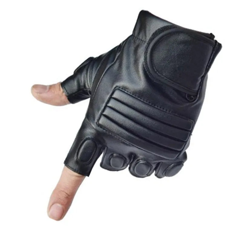 Мужские перчатки из искусственной кожи с открытыми пальцами, Спортивные Перчатки для фитнеса, кожаные перчатки для езды на мотоцикле, тактические перчатки luva tatica