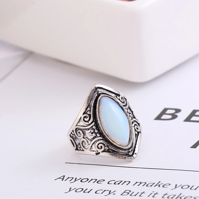 Vintage Silver Big Stone Ring 2