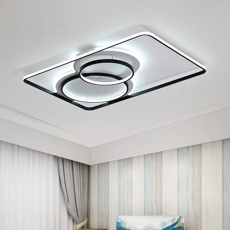 

modern LED chandelier light For living room simple atmosphere home creative personality new rectangular hall chandelier lamp