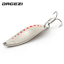 DAGEZI Metal Spinner Spoon Fishing Lure Hard Baits Sequins Noise Paillette with Feather Treble Hook Tackle 10/15/20g