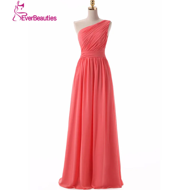 Bridesmaid Dresses Long 2020 One Shoulder Chiffon Simple Design Cheap Dresses Vestido Para Madrinha Wedding Party Dress