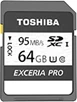 100% Оригинальные TOSHIBA sd-карта карты EXCERIA PRO 64 ГБ и 128 Гб 32 GB Class 10 UHS-I U3 SDHC SDXC sd-карта карты памяти 95 МБ/с. для видеокамеры