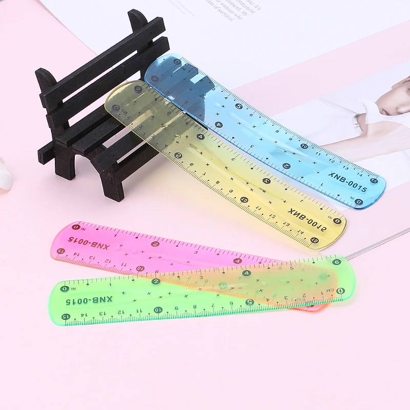 

1PC Soft 15cm Ruler Multicolour Flexible Creative Stationery Rule School Supply