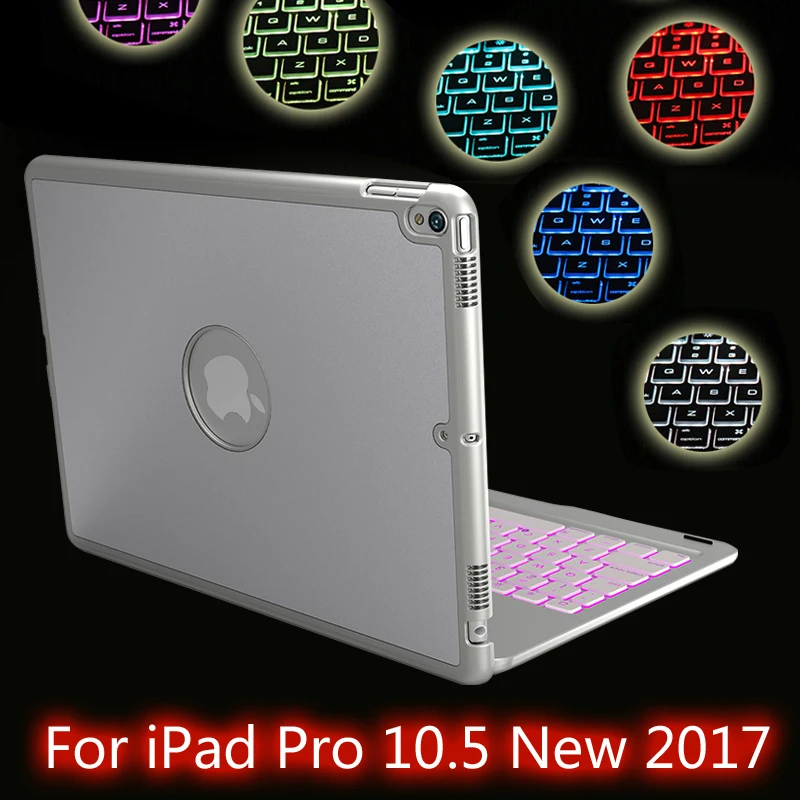 High-Quality 7 Colors Backlit Light Wireless Bluetooth Keyboard Case Cover For iPad Pro 10.5 A1701 A1709 + Film + Stylus