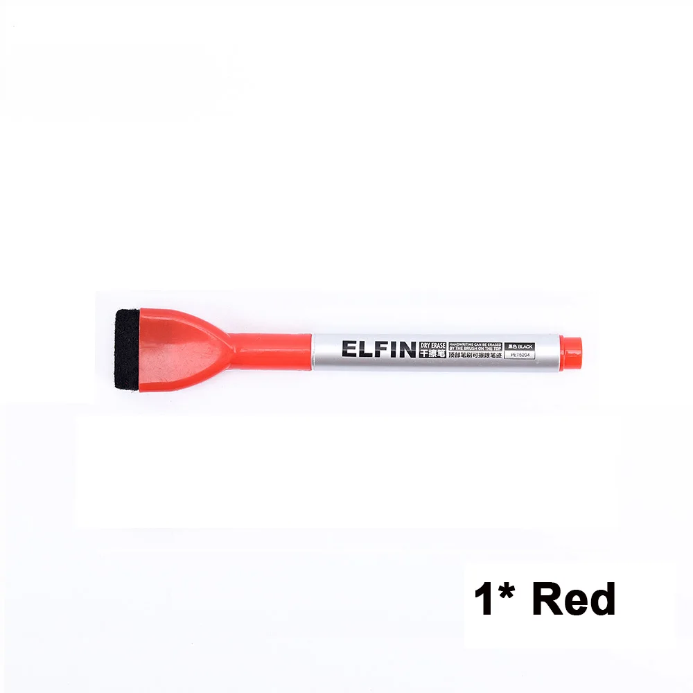 Black School Classroom Whiteboard Pen Dry White Board Markers Built In Eraser Student Children's Drawing Pen - Цвет: 1 Red