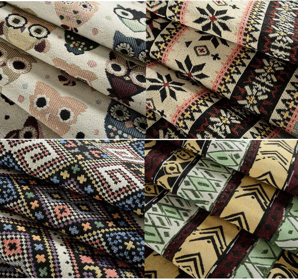

PPCrafts Ethnic fabrics cotton linen pillow restaurant bar Cafe tablecloth curtain upholstery fabric for diy