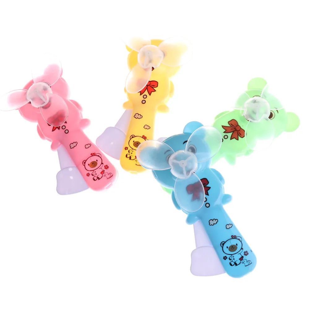 

1PCS Portable Fan Mini Portable Cartoon Cubs Hand Pressure Fan Page Manual Kids Handheld Summer Wholesale Mini Air Conditioner